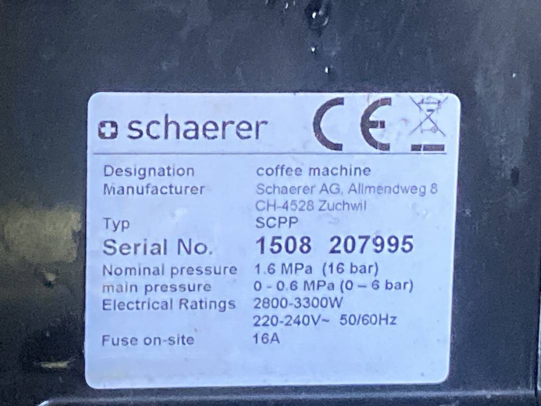 

Schaerer coffee prime- Б/в. Львів. № 01-200029034