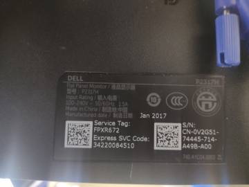 01-200243039: Dell p2317h