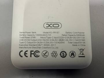 01-200277242: Xo xo pr187 2usb+type-c qc&pd3.0 22.5w 10000mah