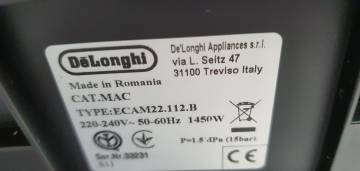 01-200244891: Delonghi magnifica s ecam 22.112.b