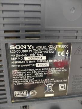 01-200126407: Sony kdl-37p3000