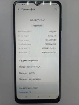 01-200172421: Samsung a022g galaxy a02 2/32gb