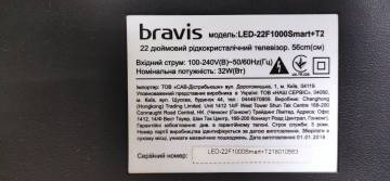01-200150936: Bravis led-22f1000 smart tv+t2