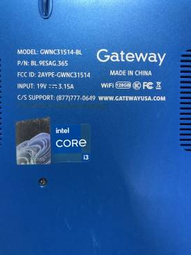 01-19163463: Gateway core i3-1115g4 3,0ghz/ ram4gb/ ssd128gb/ intel uhd/ 1920x1080