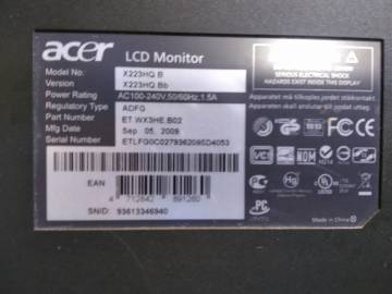 01-200084521: Acer x223hq
