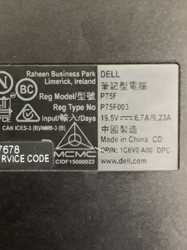 01-200136065: Dell 15,6&#34;/ core i7-8750h ram16gb 1tb ssd geforce gtx1050ti