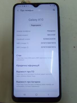 01-200260108: Samsung a105f galaxy a10 2/32gb