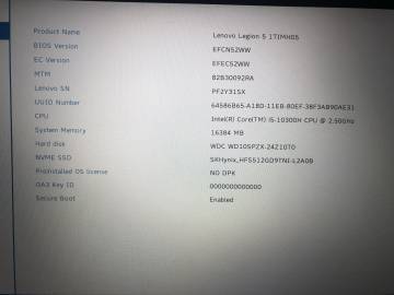 01-200152751: Lenovo core i5-10300h 2,5ghz/ ram16gb/ hdd1tb+ssd512gb/ nvidia gtx 1650 ti 4gb