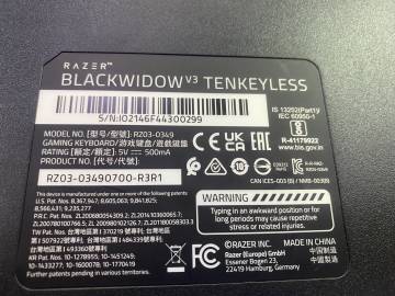 01-200153658: Razer blackwidow v3 tkl mechanical switch eng