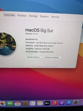 01-19330307: Apple Macbook Pro a1502/ core i5 2,6ghz/ ram8gb/ ssd256gb/ retina/ intel iris