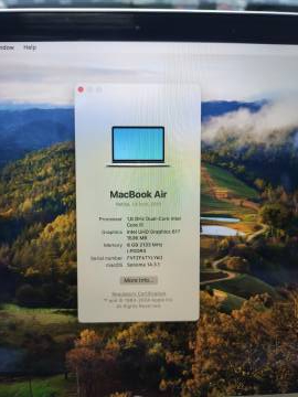 01-200125260: Apple macbook air 2019 a1932 13,3&#34; core i5 1,6ghz/ram8gb/ssd128gb/intel uhd graphics 617