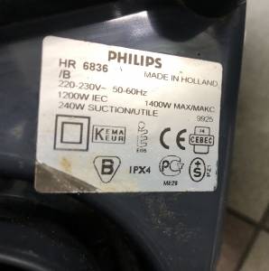 01-200275349: Philips hr 6836