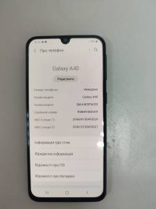 01-200308286: Samsung a405fn galaxy a40 4/64gb