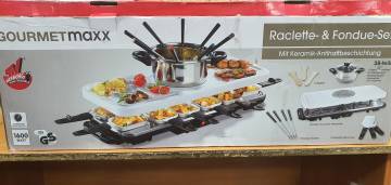 16-000211104: Gourmetmaxx raclette and fondue set