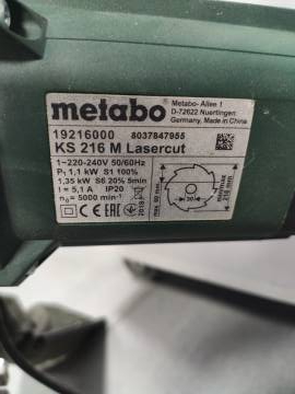 01-200106681: Metabo ks 216 m lasercut
