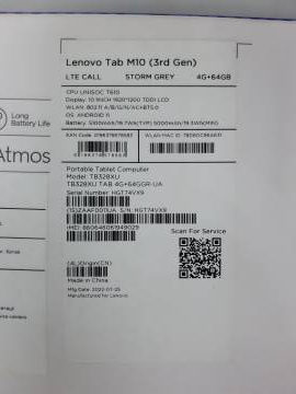 01-200141299: Lenovo tab m10 tb-328xu 64gb lte
