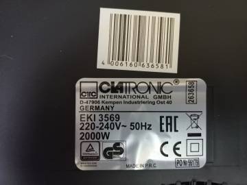 01-200269668: Clatronic eki 3569