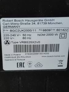 01-200213166: Bosch bgc 2uk2000