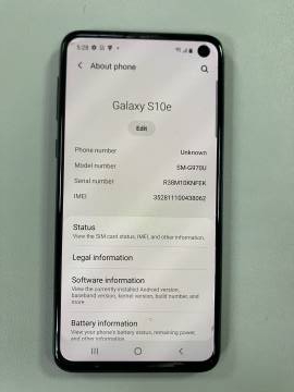 26-864-01385: Samsung g970u1 galaxy s10e 6/128gb