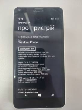 01-200103221: Microsoft lumia 640 dual sim